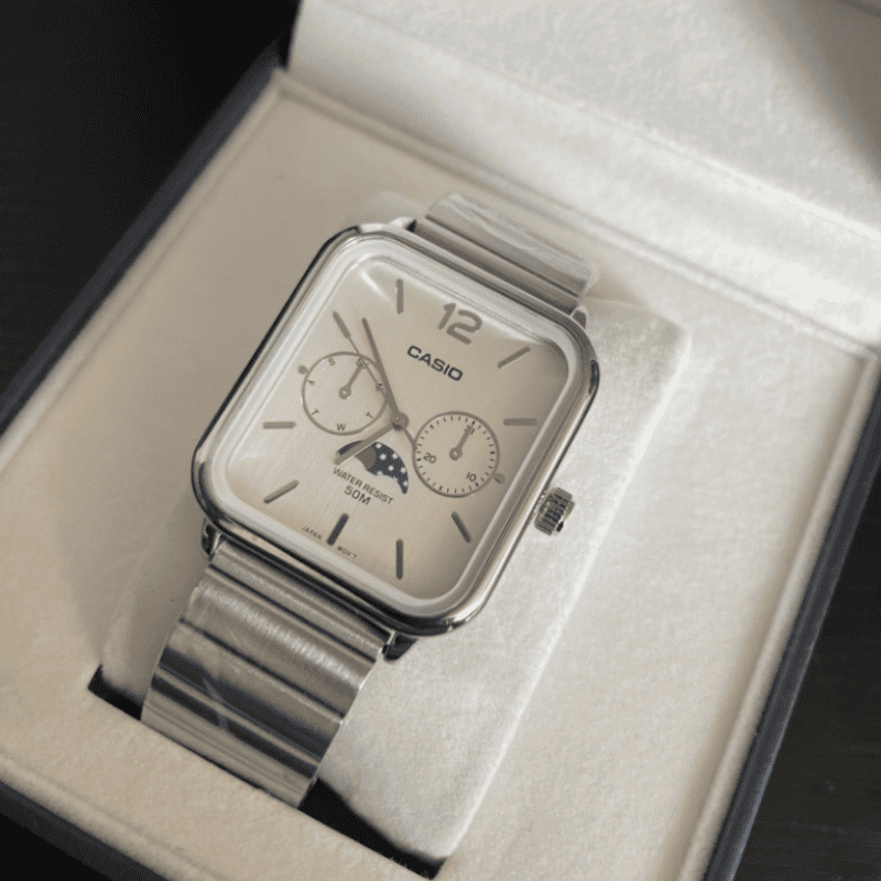C A S I O Lunar 36 mm Watch - Water Resistant | Stainless Steel