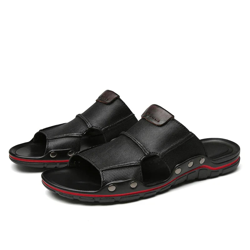 100% Leather Slides