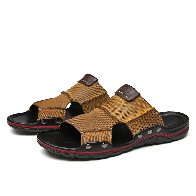 100% Leather Slides