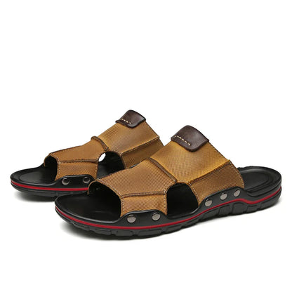 100% Leather Slides